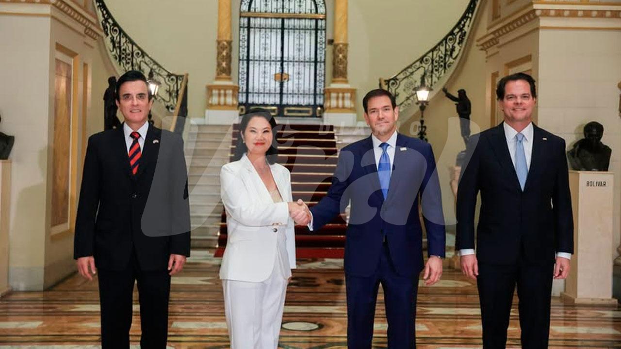 Keiko Fujimori se reúne con Marco Rubio en Palacio de Gobierno