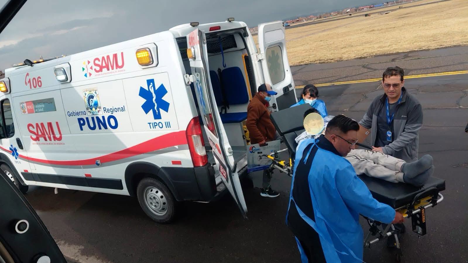 Menor de 13 años es evacuado de Puno a Lima por grave enfermedad pulmonar