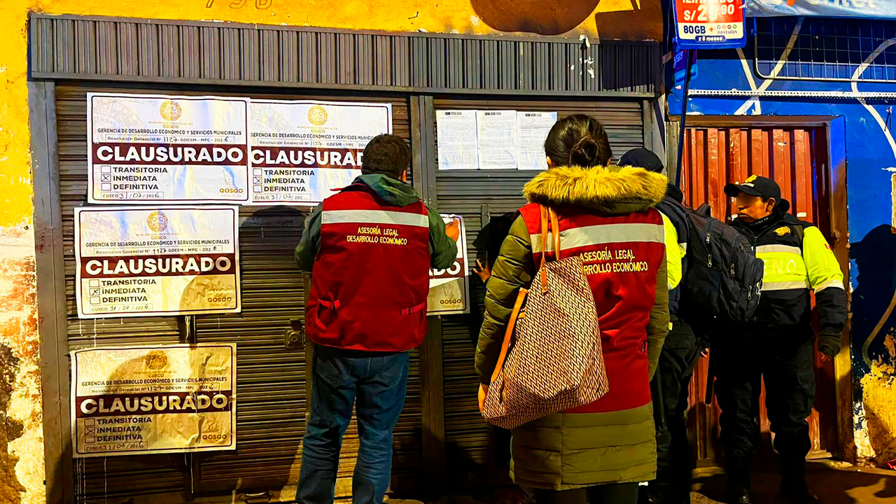 Clausuran bar clandestino y terminales informales durante operativos en Cusco