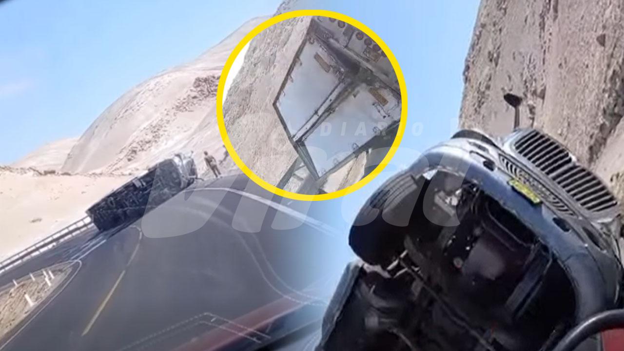 Conductor herido tras volcadura de camión en Camaná