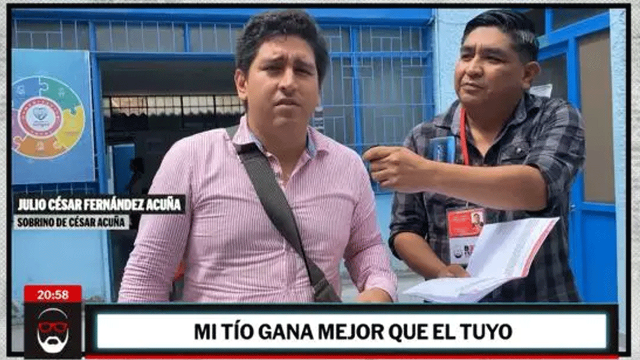 Sobrino de César Acuña multiplicó por seis su sueldo en el Estado, según reportaje televisivo