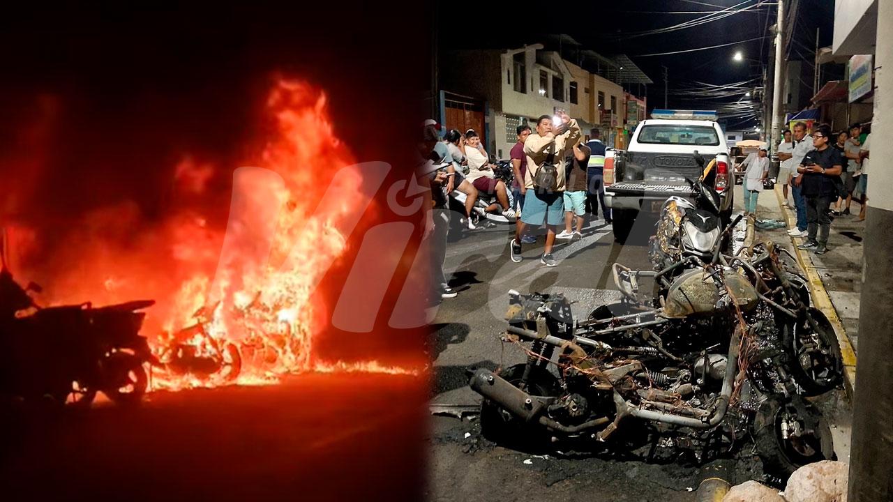 Motos se incendian en plena final del Mundialito en Camaná