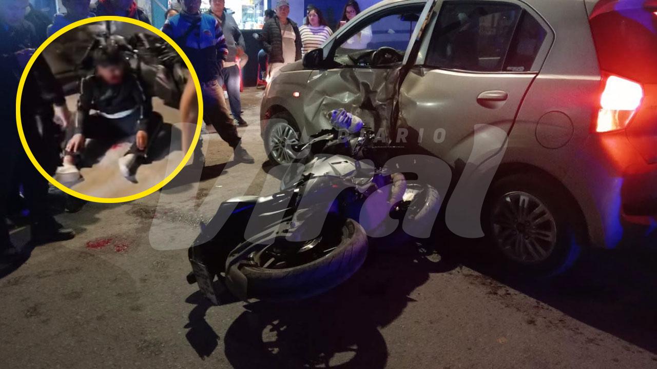 Chala: choque deja grave a motociclista