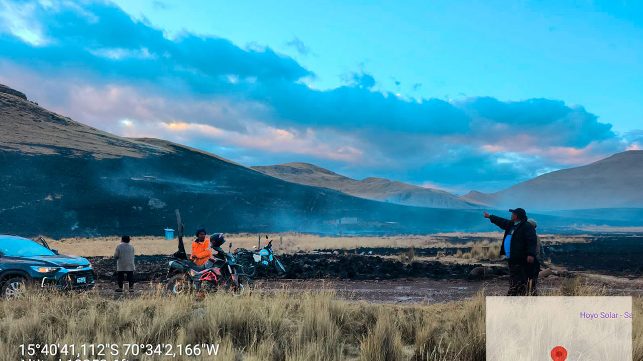 Puno: incendio forestal dañó pastizales y cultivos