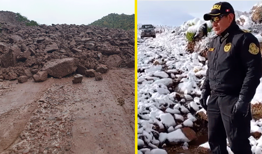  Huaico en Andagua deja incomunicada vía, 150 personas varadas y alerta por niña con anemia