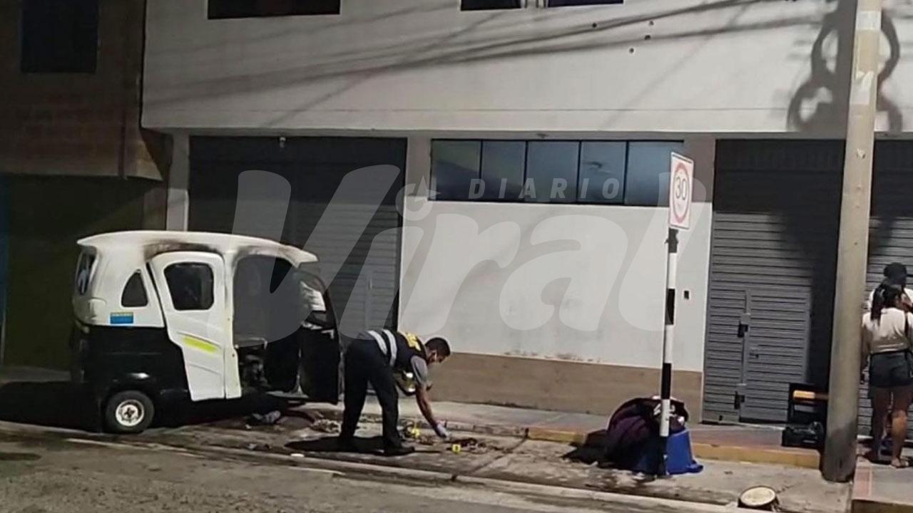 Investigan balacera y quema de mototaxi