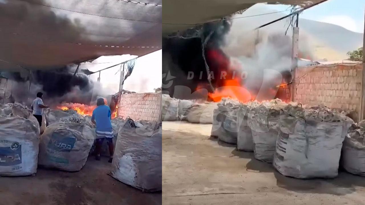 Voraz incendio alarma a vecinos de Huacapuy en Camaná