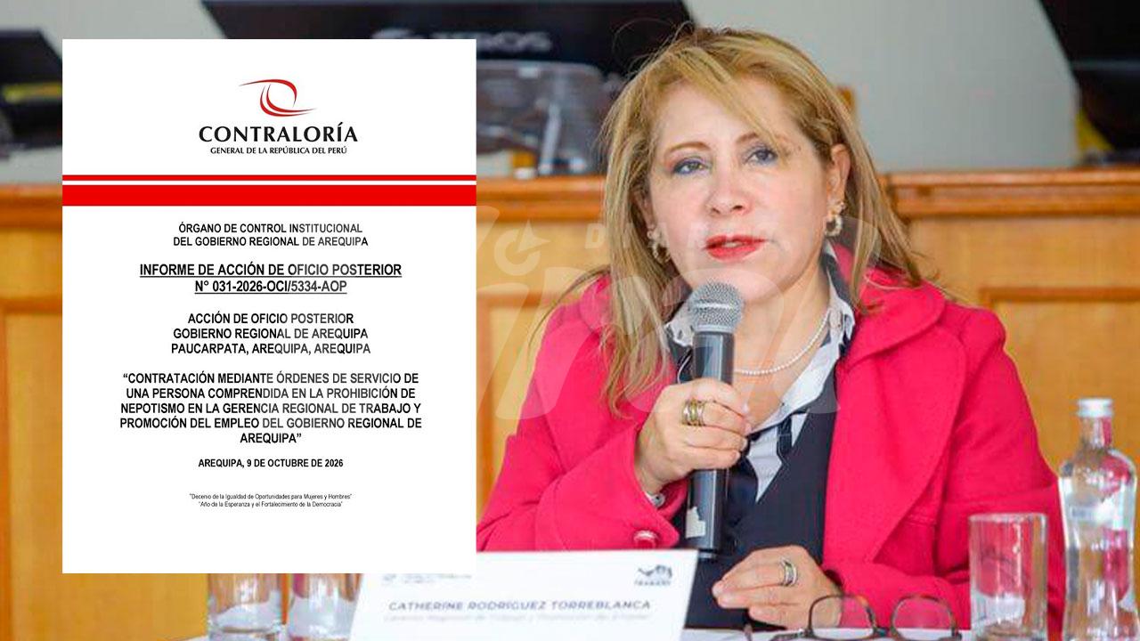 Contraloría revela presunto nepotismo en Gerencia Regional de Trabajo de Arequipa