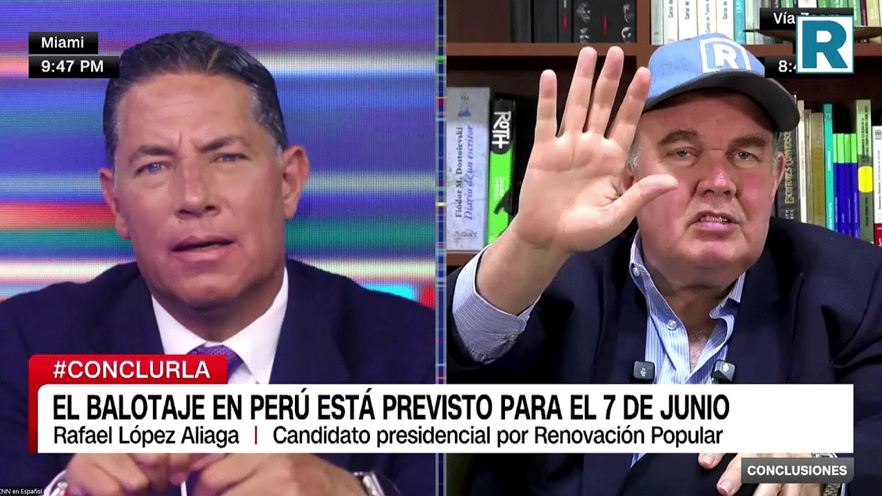 CNN confronta a Rafael López Aliaga por denuncias de fraude sin pruebas en elecciones
