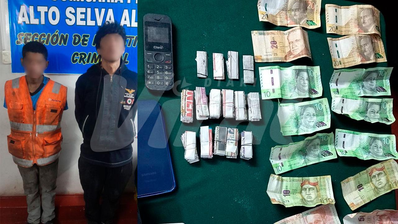 Caen presuntos microcomercializadores de droga en Alto Selva Alegre