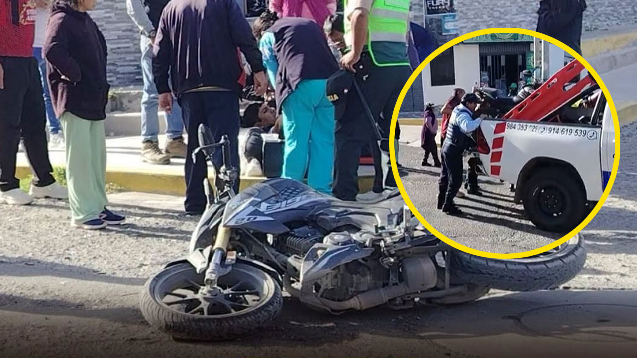 Motociclista herido tras violento choque en Cerro Colorado