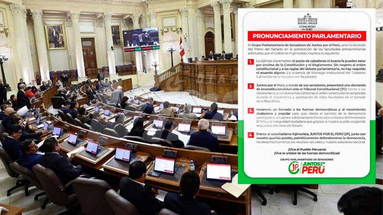 Juntos por el Perú presentará demanda de inconstitucionalidad por facultades legislativas