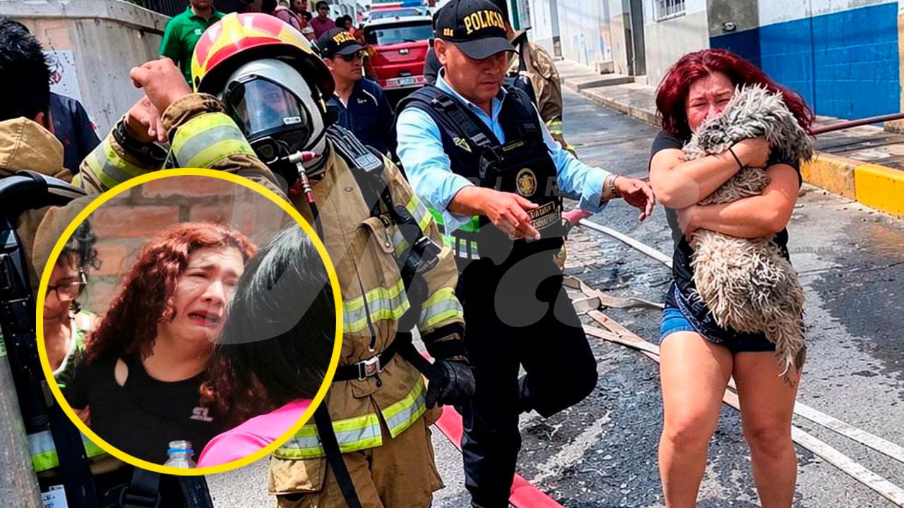 Bomberos rescatan a perrito de incendio en Paucarpata